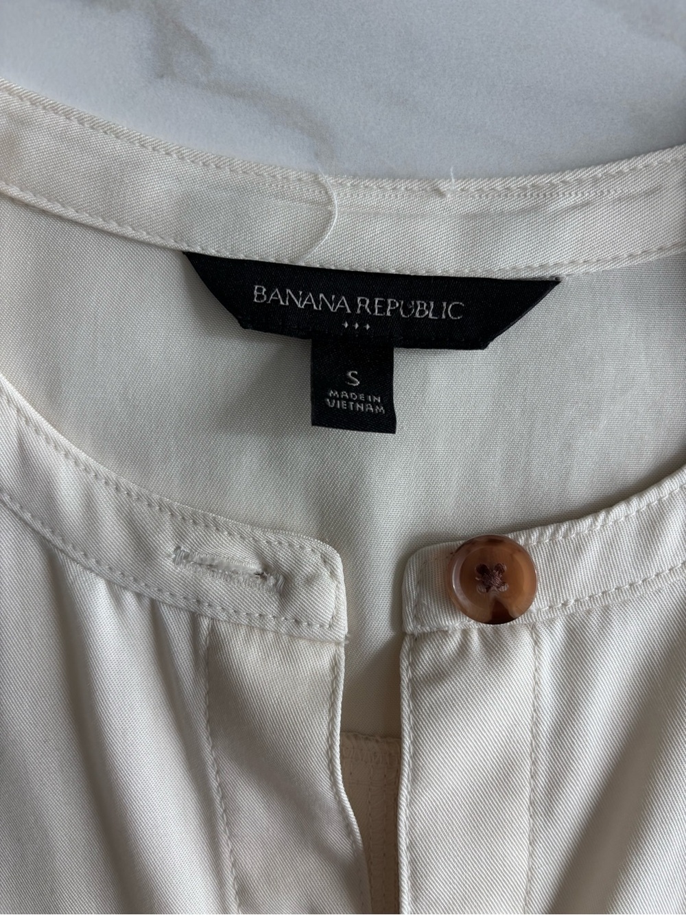Banana Republic Off-White Utility dress 100% Tencel sz Small - Picture 8 of 14